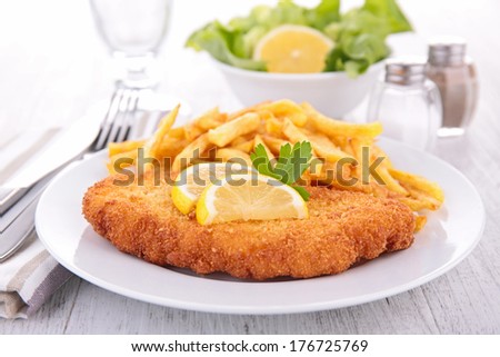 breaded fish and french fries
