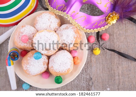donuts and carnival decoration