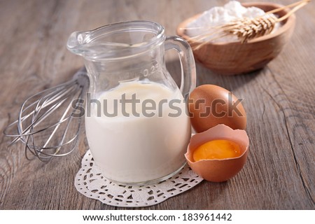 milk,egg and flour