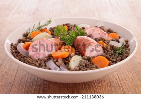 lentil with vegetables and meat