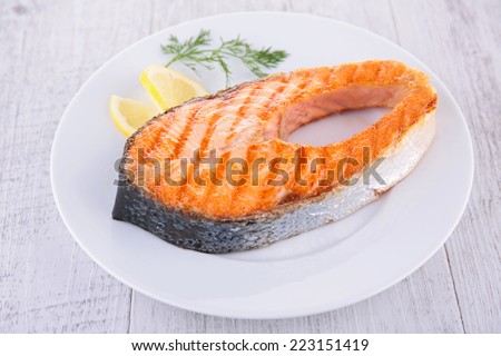 grilled salmon steak