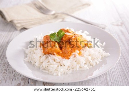 curry chicken and basmati rice
