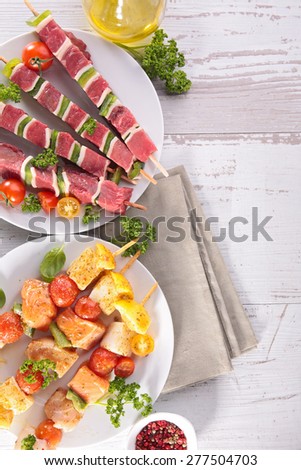 barbecue meat and fish
