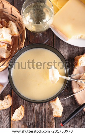 cheese fondue and bread