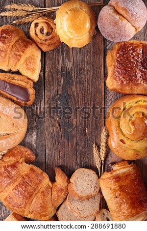 assortment of croissant,bread and pastries