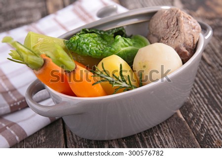 boiled vegetable and beef