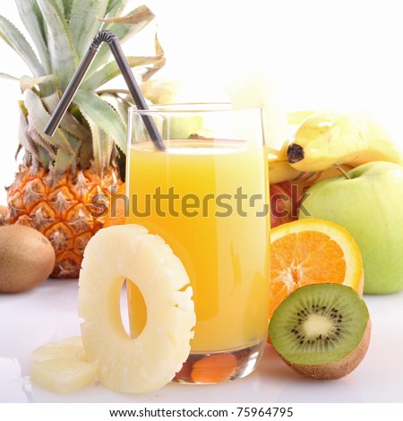 glass of exotic fruit juice