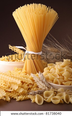 assortment of uncooked pasta