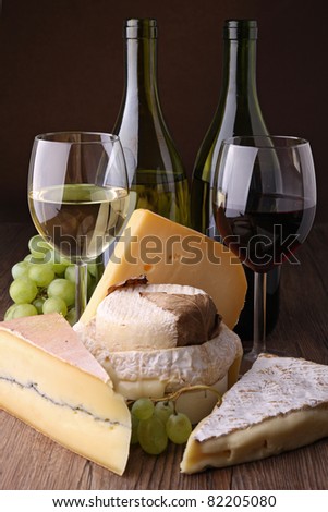 wineglass and cheese
