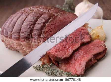 roast beef and slice
