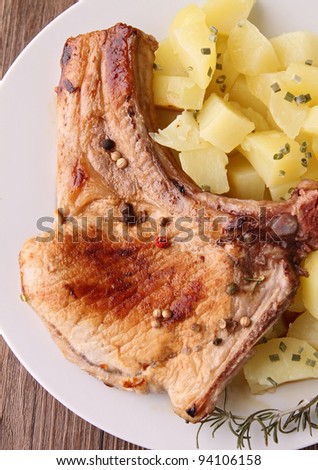 grilled meat with potato