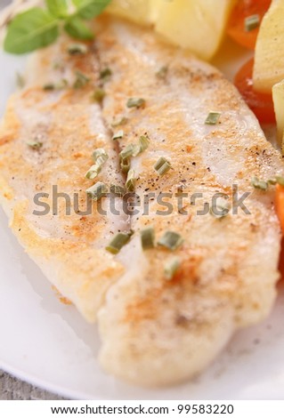 filet fish and vegetables