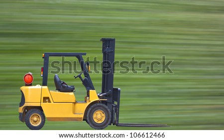 industrial fork lift truck isolated on white background