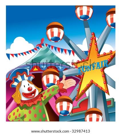 Birthday Card Vector on Welcome To Funfair Stock Vector 32987413   Shutterstock