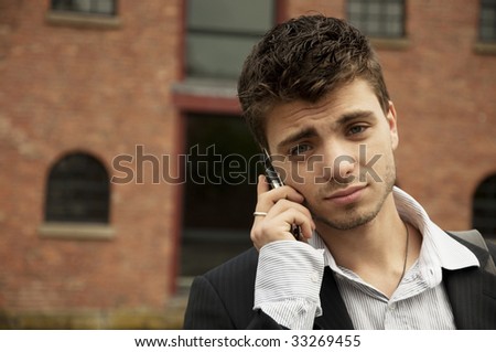 Handsome guy with a cell phone