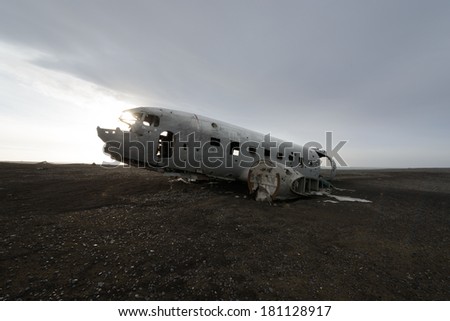 A ruined plane in Iceland