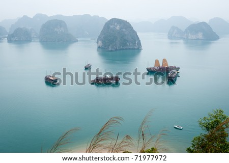 Ha Long Bay is a UNESCO World Heritage Site home to thousands of mysterious limestone island formations.