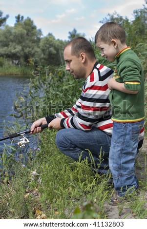 father and son fish
