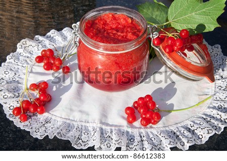 Cranberry mashed with sugar