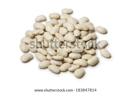 Butter beans on white background