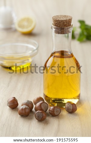 Hazelnut oil and hazelnuts to use for a dressing