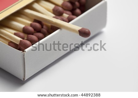 Box of Safety matches on white background