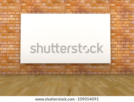 3d render of a empty room with a blank canvas