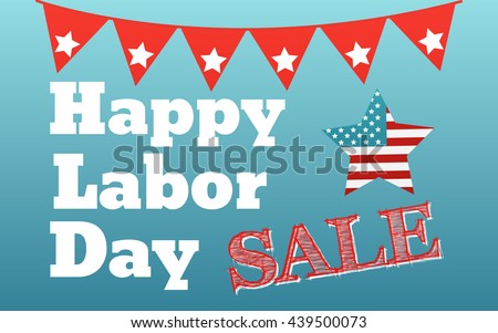 Happy labor day card United States of America. Celebrate labor day USA sale banner. Vector illustration poster.