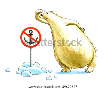 polar bear. anchor. animal