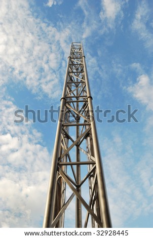 Metal tower under the open sky