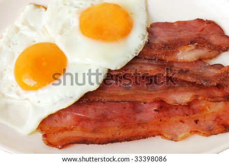 Pictures Of Eggs And Bacon. eggs with acon on white