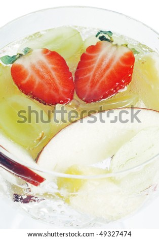 Punch with strawberry, apple and grape