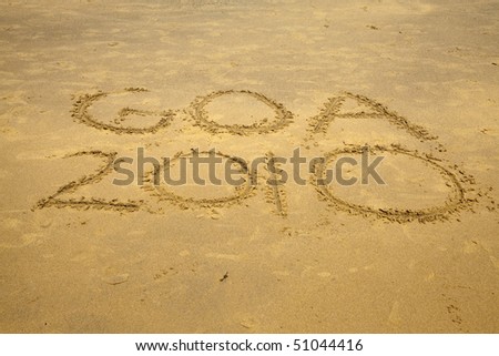 goa 2010 writen on a beach in Goa, India. location: Anjuna beach