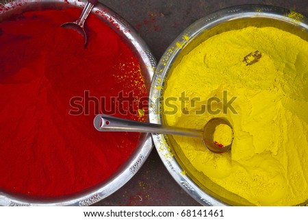 Color Powder for the Holi Festival in India.