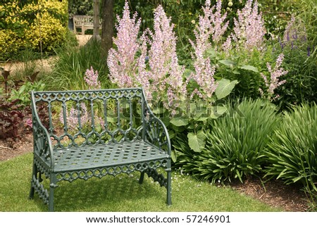Garden Seat in an English Garden