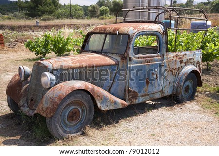 stock photo Rusty Old Abandoned Truck
