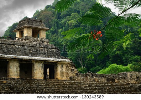 The ruins of the ancient Mayan city of Palenque, Mexico.