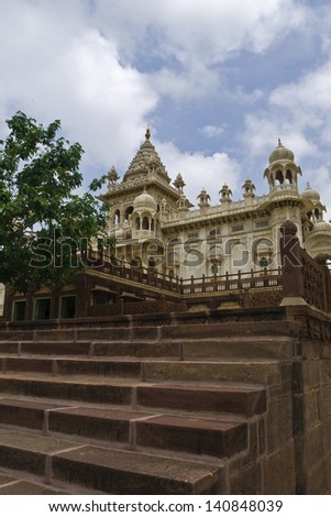 Steps at Jaswant Thada royal memorial in India, Jodpur