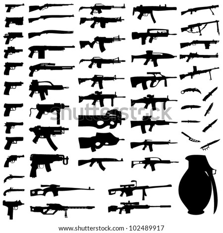 Vector Set - Weapons - Pistols, Sub Machine Guns, Assault Rifles, Sniper Rifles, LMGs, Knives, Grenades