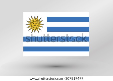 A Flag Illustration of the country of  Uruguay