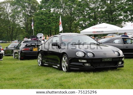 WAKEFIELD, ENGLAND - MAY 10: Black Toyota Supra on Display at the Annual Rising Sun Car Show on May 10, 2008 in Wakefield, England, UK.  Norton Priory is host to the show