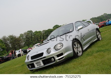 WAKEFIELD, ENGLAND - MAY 10: Silver Toyota Supra on Display at the Annual Rising Sun Car Show on May 10, 2008 in Wakefield, England, UK.  Norton Priory is host to the show