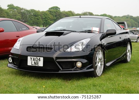 WAKEFIELD, ENGLAND - MAY 10: Black Toyota Celica on Display at the Annual Rising Sun Car Show on May 10, 2008 in Wakefield, England, UK.  Norton Priory is host to the show