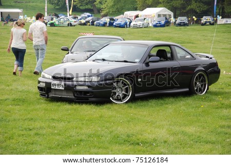 WAKEFIELD, ENGLAND - MAY 10: Black Nissan Silvia on Display at the Annual Rising Sun Car Show on May 10, 2008 in Wakefield, England, UK.  Norton Priory is host to the show
