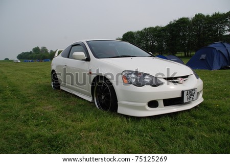 WAKEFIELD, ENGLAND - MAY 10: White Honda Integra on Display at the Annual Rising Sun Car Show on May 10, 2008 in Wakefield, England, UK.  Norton Priory is host to the show