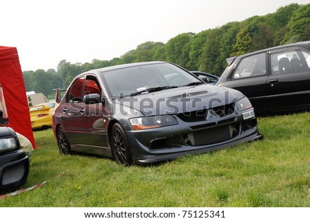 WAKEFIELD, ENGLAND - MAY 10: Grey Mitsubishi Lancer on Display at the Annual Rising Sun Car Show on May 10, 2008 in Wakefield, England, UK.  Norton Priory is host to the show