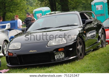 WAKEFIELD, ENGLAND - MAY 10: Black Toyota Supra on Display at the Annual Rising Sun Car Show on May 10, 2008 in Wakefield, England, UK.  Norton Priory is host to the show