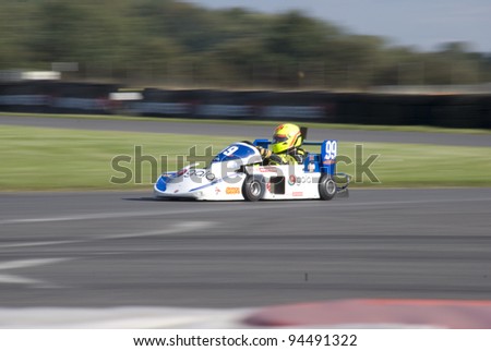 STOKE, ENGLAND - SEPTEMBER 18: Final Round of the British Super Karts Season on September 18th, 2011 in Stoke, England, UK.  Darley Moor is host to the season finale event