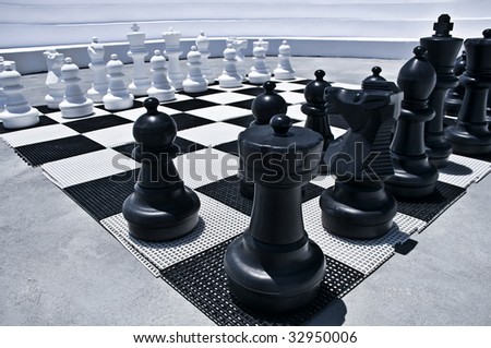 Outdoor playing Chess