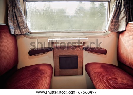 Inside of an old Train